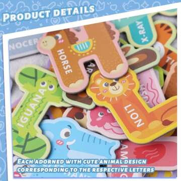 LOVESTOWN 52PCS Magnetic Animal Alphabet Set for Kids