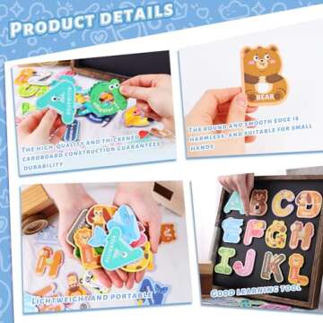 LOVESTOWN 52PCS Magnetic Animal Alphabet Set for Kids