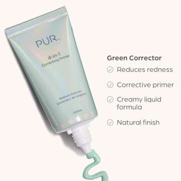 PUR Beauty 4-in-1 Correcting Primer, Redness Reducer - Primer for Face Before Makeup - Primer Face Makeup for Women - Cruelty-Free, Vegan-Friendly, & Color-Correcting Make Up Hydrating Primer, 1 Fl Oz