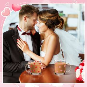 Reallnaive Heart Glass Iced Coffee Cups - Perfect Gift for Lovers