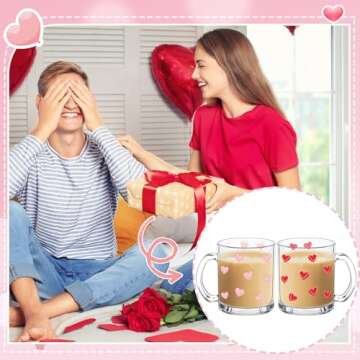 Reallnaive Heart Glass Iced Coffee Cups - Perfect Gift for Lovers