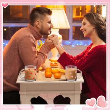 Reallnaive Heart Glass Iced Coffee Cups - Perfect Gift for Lovers