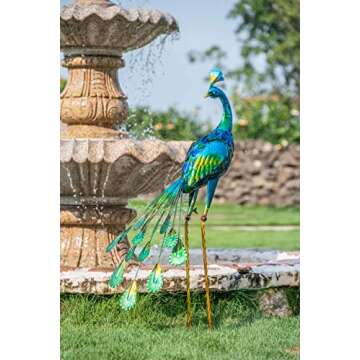 Exquisite Peacock Garden Statue - Vibrant Outdoor Decor