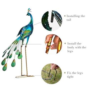 Exquisite Peacock Garden Statue - Vibrant Outdoor Decor