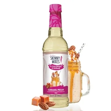 Jordan's Skinny Syrups Sugar Free Coffee Syrup, Caramel Pecan Flavor Drink Mix, Zero Calorie Flavori...