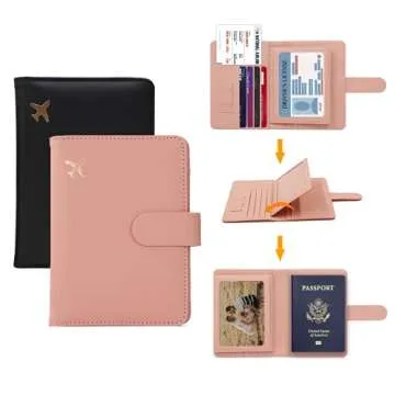 Melsbrinna Rfid Passport Holder for Travel women/Men, Cute Passport Wallet Rfid Blocking Card Slots,...