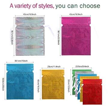 MAMUNU 15Pcs Christmas Drawstring Gift Bags, Assorted Sizes Solid Color Goodie Bags Christmas Wrapping Bags with Drawstring Ribbons and Tags, for Holiday Birthday Christmas Party (15)