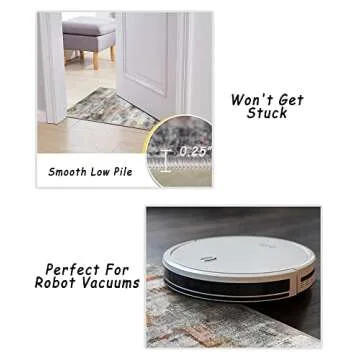 vivorug Ultra Soft Area Rug 5x7, Non Slip Washable Foldable, Stain Resistant Abstract Rugs for Living Room Bedroom, Modern Fuzzy Rug (Gray/Rust, 5'x7')