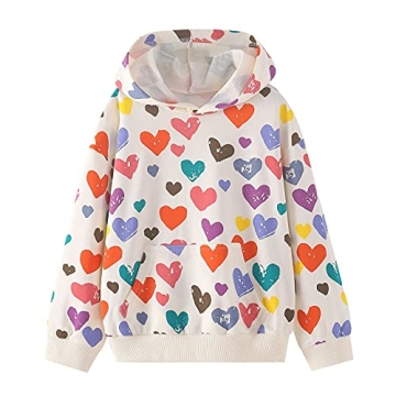 WELAKEN Heart-shaped Sweatshirts for Girls Toddler & Kids II Little Girl's Pullover Tops Sweaters & Hoodies 6-7 Years