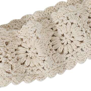 ZLYC Handmade Crochet White Headband for Women