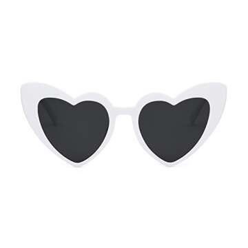 ZYApril Love Heart Shaped Sunglasses for Christmas - Vintage Cat Eye Mod Style Retro Glasses as Christmas Gifts