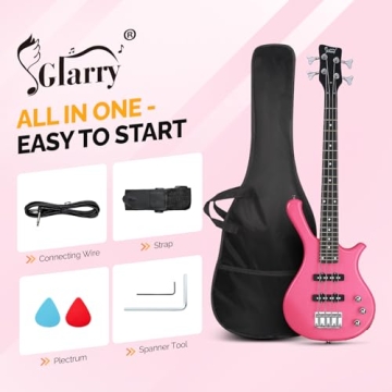 GLARRY 4 String Electric Bass Guitar Beginner Kit