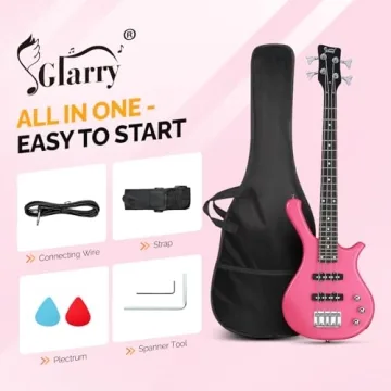 GLARRY 4 String Electric Bass Guitar Beginner Kit