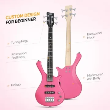 GLARRY 4 String Electric Bass Guitar Beginner Kit