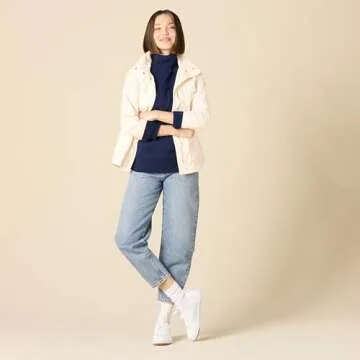 Amazon Essentials Women's Winter Sweater, Soft Touch Funnel Neck Cable Knit, Navy, Small