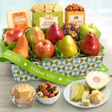 Golden State Fruit Thank You Fruit Basket - Fresh Fruit, Cheese & Nuts