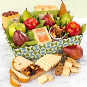 Golden State Fruit Thank You Basket with Cheese and Nuts