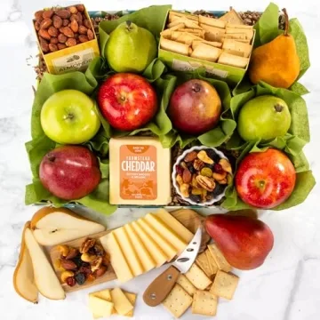 Golden State Fruit Thank You Basket with Cheese and Nuts