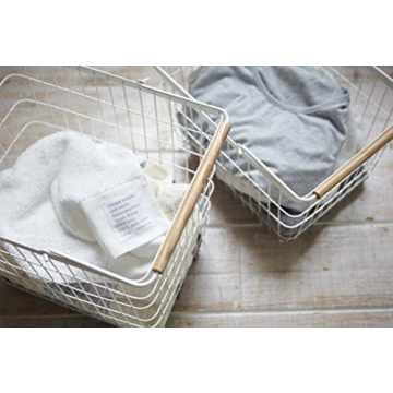 Stylish YAMAZAKI Laundry Basket with Wooden Handles