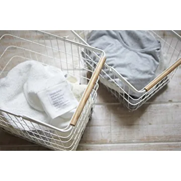 Stylish YAMAZAKI Laundry Basket with Wooden Handles