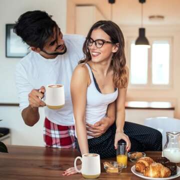 Hasense Coffee Mugs Set of 4, 15 oz Ceramic Coffee Cups with Comfortable Handle, Large Tea Cups for ...