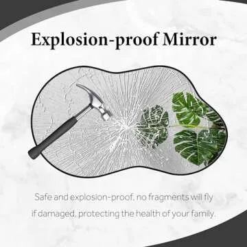 Dorlicecass Irregular Wall Mirror - Wall Mirrors Decorative 26"x46" Black Asymmetrical Mirror Aviation Aluminum Alloy Frame for Bathroom, Bedroom, Living Room, Cloakroom, Entryway