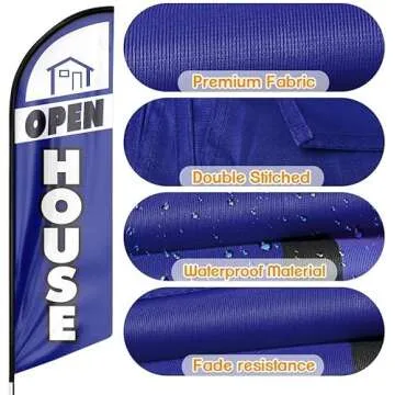 Open House Feather Flag Banner Kit for Real Estate Agents