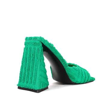 Trendy Square Toe Block Heel Mules for Women - keleimusi