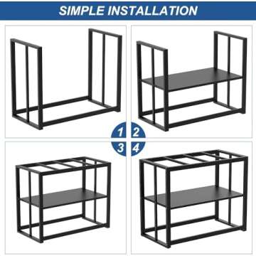 VOTZT 40 Gallon Fish Tank Stand - Aquarium Stand 40 Gallon, 36.5" x 18.5" x 29.5" Adjustable Reptile Tank Stand, Heavy Duty Metal Breeder Tank Stand
