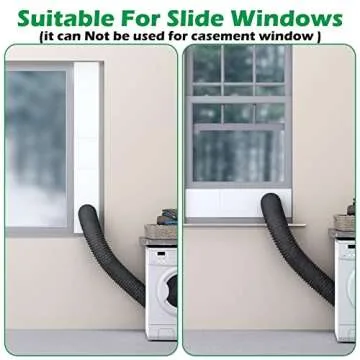 Forestchill Dryer Vent Window Kit for 4" Diameter Dryer Vent Hose, Adjustable Window Vent Kit with Insulated Foam Seal Strip, for Sliding Windows and Hung Windows