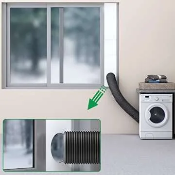 Forestchill Dryer Vent Window Kit for 4" Diameter Dryer Vent Hose, Adjustable Window Vent Kit with Insulated Foam Seal Strip, for Sliding Windows and Hung Windows