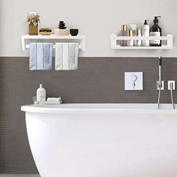 birola Nursery Book Shelves Classic White Set of 3,Wood Floating Nursery Shelves for Wall,Wall Bookshelves for Kids(White)