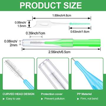 Zopeal 250-Piece Braces Flossers & Interdental Brushes