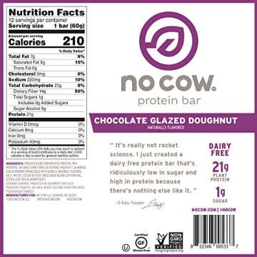 No Cow Plant Based Protein Bar Variety Pack: Delicious and Nutritious Energy!