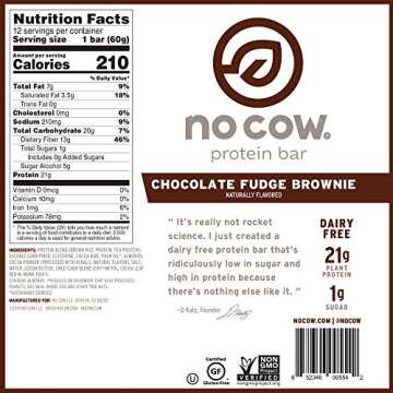 No Cow Plant Based Protein Bar Variety Pack - 8 Count