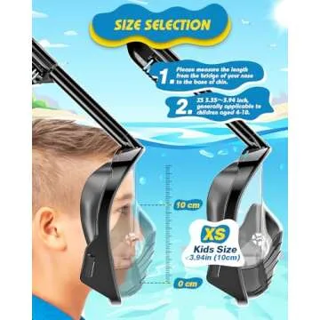 QingSong Kids Snorkel Mask Full Face, Snorkeling Set with Camera Mount, 180 Degree Panoramic View Snorkeling Gear Anti-Fog Anti-Leak