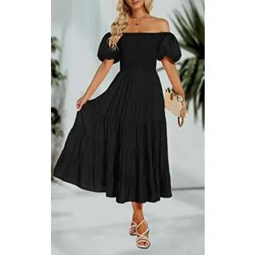 Funlingo Women's 2023 Summer Casual Boho Midi Dress