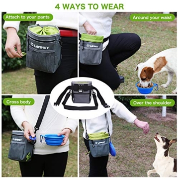 LANNEY Dog Treat Pouch - Versatile Pet Training Bag with Clicker