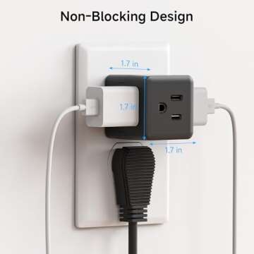 Cable Matters 3-Pack 3 Outlet Wall Adapter for Easy Power