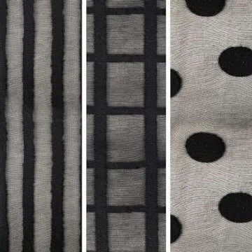 CALZITALY 3 Pairs Women Pop Socks, Sheer Everyday Ankle Socks in 3 Different Designs: Dots, Stripes and Geometric (One Size, Black)