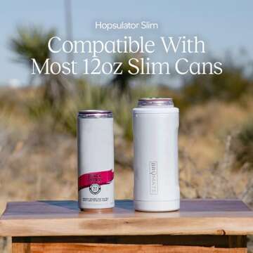 BrüMate Hopsulator Slim Can Cooler Insulated for 12oz Slim Cans | Skinny Can Insulated Stainless Steel Drink Holder for Hard Seltzer, Beer, Soda, and Energy Drinks (Seafoam)