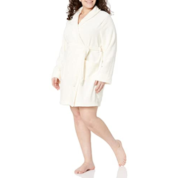 Amazon Essentials Women's Mid-Length Plush Robe - Super Soft and Cozy (Plus Size Available)