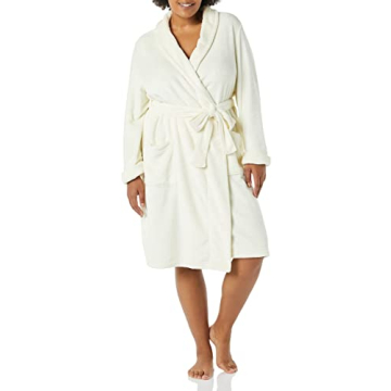 Amazon Essentials Women's Comfortable Plush Robe in Cream