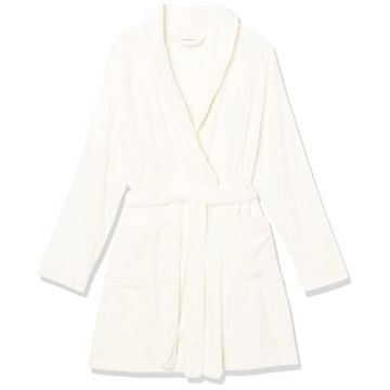 Amazon Essentials Women's Comfortable Plush Robe in Cream