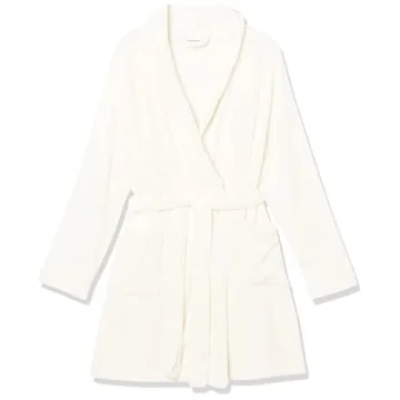Amazon Essentials Women's Comfortable Plush Robe in Cream