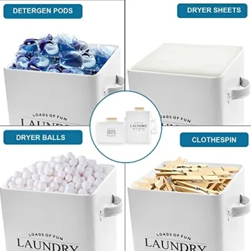 Laundry Pods Container & Dryer Sheet Holder Set - Stylish & Durable
