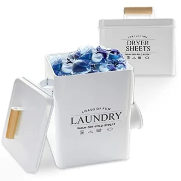Laundry Pods Container & Dryer Sheet Holder Set - Stylish & Durable