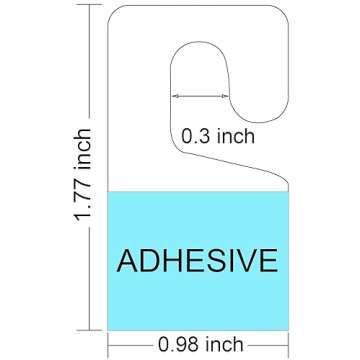 DGJM 300PCS 1-3/4" X 1" Hook Hole Self Adhesive Hanging Tabs Duty Clear Plastic Hang Tabs Tags Hook ...