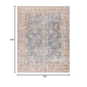Livabliss x Becki Owens Marlene Vintage Medallion Area Rug, 7'10" x 10', Blue/Tan