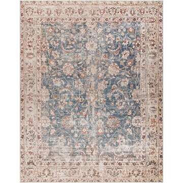 Livabliss x Becki Owens Marlene Vintage Medallion Area Rug, 7'10" x 10', Blue/Tan
